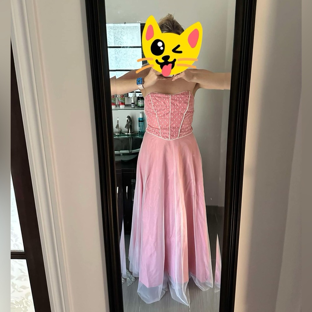 Vintage 2004 Crinoline Barbie Pink Prom Dress Strapless Size 8